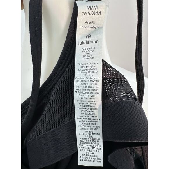 Lululemon Black Racerback Tank Top Built In Bra Athletic Yoga Womens M Size MFit - Picture 7 of 7